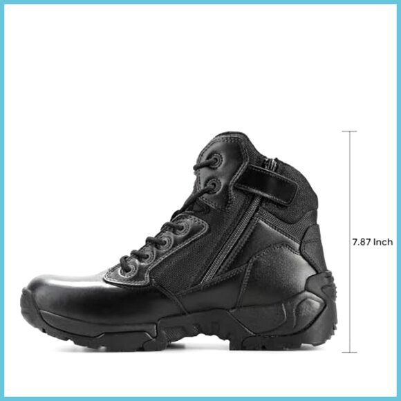 Leather Military Tactical Work Boots Side Zip Steel Toe Outdoor Hiking main image 5